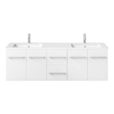 Fontaine Industries Hudson 1500mm Gloss White Wall Hung Double Vanity