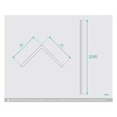 Fontaine Industries 2200mm Shower Wall Panel L Trim