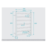 Fontaine Industries Seine 600 x 800mm 7 Bar Heated Towel Rail