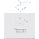 Fontaine Industries Accessible Ramsey 560mm Gloss White Wall Hung Basin with Integral Shroud