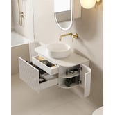 Fontaine Industries Joslin 900mm Wall Hung Single Vanity with Stone Countertop