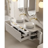 Fontaine Industries Joslin 1500mm Wall Hung Double Vanity with Stone Countertop