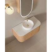 Fontaine Industries Joslin 900mm Wall Hung Single Vanity with Stone Countertop