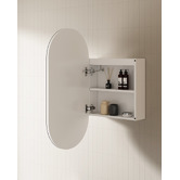 Fontaine Industries Rosella Matte White 450mm Pill LED Mirrored Shaving Cabinet