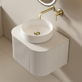 Fontaine Industries Joslin 600mm Wall Hung Single Vanity with Stone Countertop