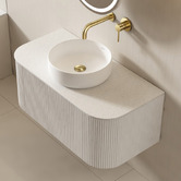 Fontaine Industries Joslin 900mm Wall Hung Single Vanity with Stone Countertop