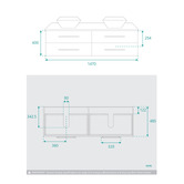 Fontaine Industries Chadwick 1500mm Wall Hung Double Vanity