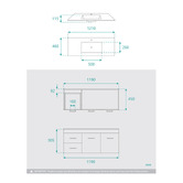 Fontaine Industries Mobella 1200mm Wall Hung Single Vanity