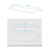 Fontaine Industries Palazzo 1500mm Gloss White Wall Hung Single Vanity