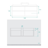Fontaine Industries Palazzo 1500mm Gloss White Wall Hung Single Vanity