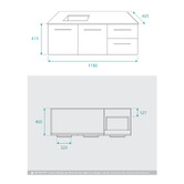 Fontaine Industries Hudson 1200mm Gloss White Wall Hung Single Vanity