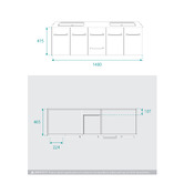Fontaine Industries Hudson 1500mm Gloss White Wall Hung Double Vanity