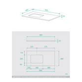 Fontaine Industries Hudson 900mm Gloss White Wall Hung Single Vanity
