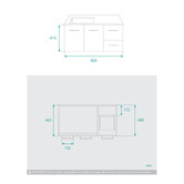 Fontaine Industries Hudson 900mm Gloss White Wall Hung Single Vanity
