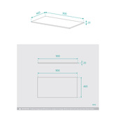 Fontaine Industries Omega 900mm Gloss White Wall Hung Single Vanity