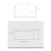 Fontaine Industries Omega 900mm Gloss White Wall Hung Single Vanity