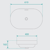 Fontaine Industries Hawking 425mm Ceramic Semi-Inset Basin