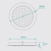 Fontaine Industries Rosa 340mm Round Shower Head