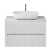 Fontaine Industries Palazzo 900mm Matte White Wall Hung Single Vanity with Stone Countertop