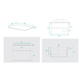 Fontaine Industries Palazzo 900mm Matte White Wall Hung Single Vanity with Stone Countertop
