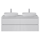 Fontaine Industries Palazzo 1500mm Matte White Wall Hung Double Vanity with Stone Countertop