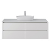 Fontaine Industries Palazzo 1500mm Matte White Wall Hung Single Vanity with Stone Countertop