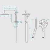 Fontaine Industries Rosa 250mm Short Twin Shower