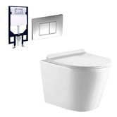 Fontaine Industries Missouri Rimless Wall Hung Toilet Package
