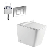 Fontaine Industries Baltimore Rimless Wall Faced Toilet Package