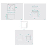Fontaine Industries Avail 600mm Gloss White Laundry Tub and Cabinet with Stone Countertop