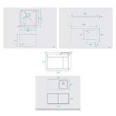 Fontaine Industries Avail 1200mm Gloss White Laundry Tub and Cabinet with Stone Countertop