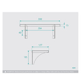 Fontaine Industries Commercial 300mm Chrome Stainless Steel Shower Shelf