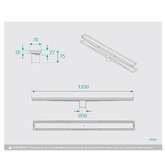 Fontaine Industries Fontaine Stainless Steel Linear Shower Grate with 50mm Outlet