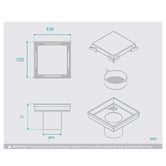 Fontaine Industries Fontaine 100mm Stainless Steel Tile Insert Floor Waste with 76mm Outlet