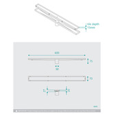 Fontaine Industries Fontaine Stainless Steel Linear Shower Grate with 50mm Outlet