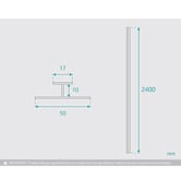 Fontaine Industries Jade 2400mm Shower Wall Panel H Trim