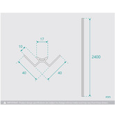 Fontaine Industries Jade 2400mm Shower Wall Panel Corner Trim