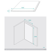 Fontaine Industries Jade 1020 x 2400mm Shower Wall Panel