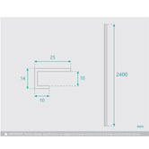 Fontaine Industries Jade 2400mm Shower Wall Panel Edge Trim