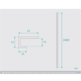 Fontaine Industries Jade 2400mm Shower Wall Panel Edge Trim