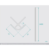 Fontaine Industries Jade 2400mm Shower Wall Panel External Trim