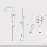 Fontaine Industries Rosa 200m Square Gooseneck Twin Shower