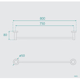 Fontaine Industries Rosa 750mm Brass Single Towel Rail
