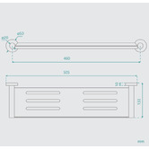 Fontaine Industries Rosa 505mm Brass Bathroom Shelf