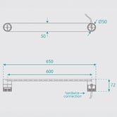 Fontaine Industries Lyndon 650mm Heated Towel Bar