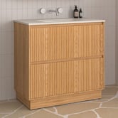 Fontaine Industries Stratford 900mm Natural Ash Woodgrain Freestanding Vanity