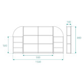 Fontaine Industries Alowa 1500mm Gloss White Arch Mirrored Shaving Cabinet