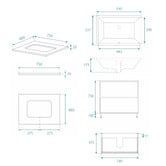 Fontaine Industries Stratford 750mm Natural Ash Woodgrain Freestanding Vanity