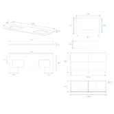 Fontaine Industries Stratford 1500mm Light Wood Freestanding Double Vanity