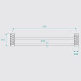 Fontaine Industries Broswin 600mm Double Towel Rail